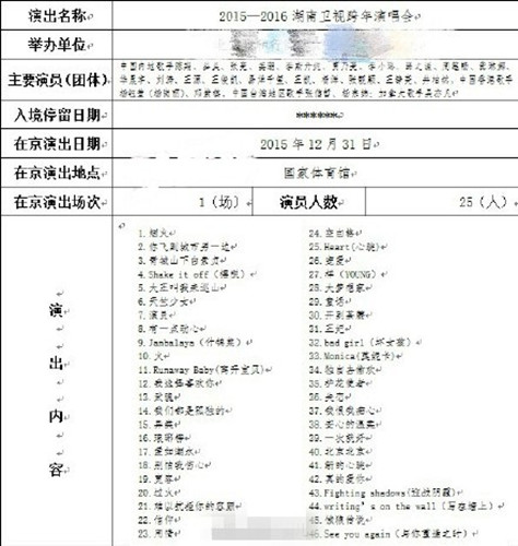 [新闻]151204 2015湖南卫视跨年晚会  黄晓明受邀加盟