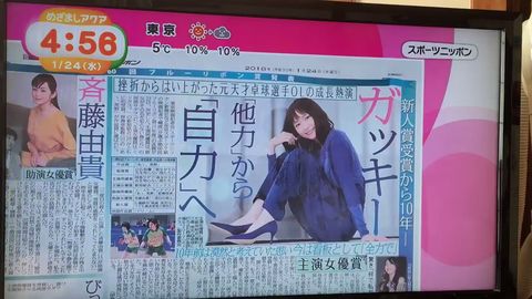 [新闻]180125 蓝丝带最佳女主角奖  相关新闻报道