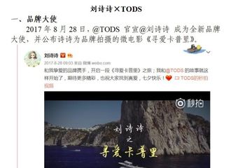 [盘点]180106 2017刘诗诗×TOD'S年度总结 期待2018精彩合作继续