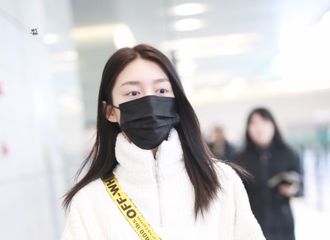 [新闻]190123 与傅漂亮在机场相遇 今日的傅菁是白色小绵羊