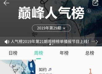 [新闻]190717 刘宇宁新歌《如约》最新战报 解锁巅峰黄金单曲认证