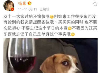 [新闻]191111 单身狗何苦为难单身狗 杨紫深夜发博提醒网友双十一含义