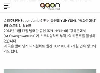 [新闻]200320 Super Junior成员圭贤,《在光化门》1亿流媒体达成！