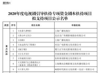 [新闻]201118 2020年电视剧剧本扶持名单公布 《幸福到万家》成为九部重点扶持项目之一