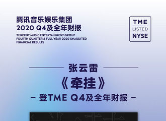 [新闻]210323 张云雷首登TME财报 《牵挂》摘得2020数字EP销量冠军！