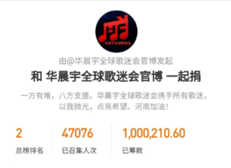 [新闻]210723 天灾无情，人间有爱！华晨宇全球歌迷会捐款100万元驰援河南
